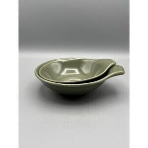 MCM Russel Wright Steubenville American Modern Cedar Green Lug Handle Bowls